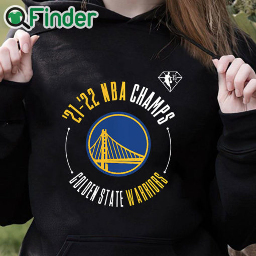 black hoodie Golden State Warriors Fanatics Branded 2022 NBA Finals Champions Drive List Roster T Shirt