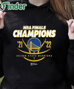 black hoodie Golden State Warriors Fanatics Branded 2022 NBA Finals Champions Lead the Change T Shirt