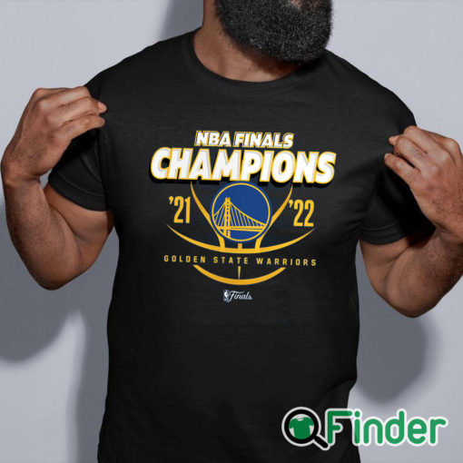 black shirt Golden State Warriors Fanatics Branded 2022 NBA Finals Champions Lead the Change T Shirt