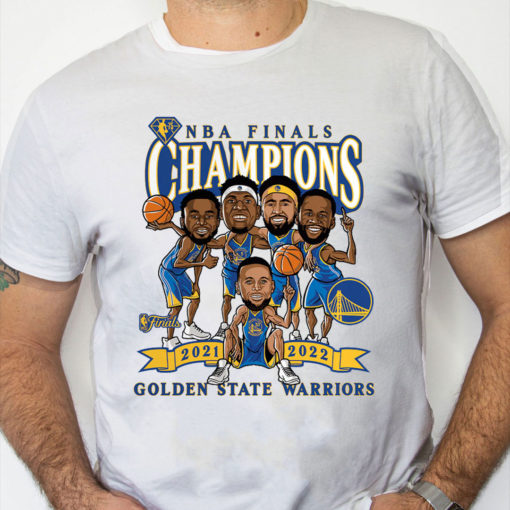 white Shirt Golden State Warriors Fanatics Branded 2022 NBA Finals Champions Caricature T Shirt