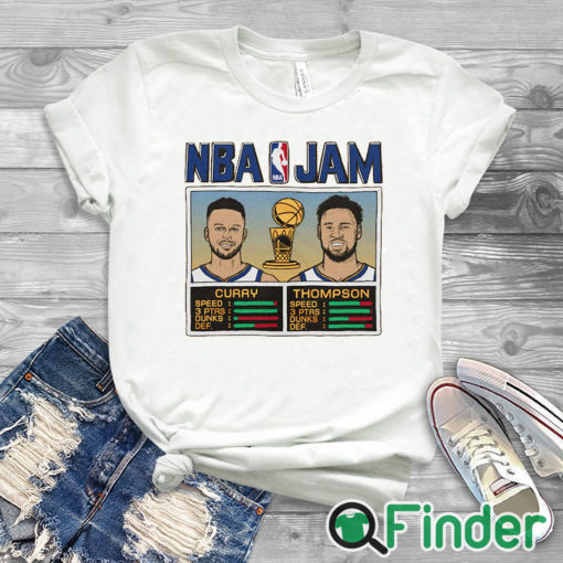 white T shirt Stephen Curry Klay Thompson Golden State Warriors Homage 2022 NBA Finals Champions T Shirt