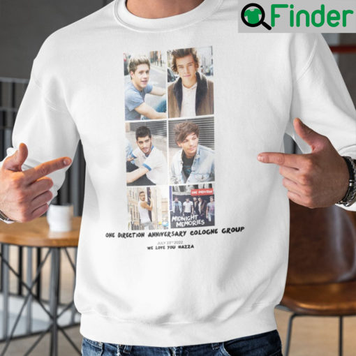 One Direction Anniversary Cologne Group We Love You Hazza Shirt