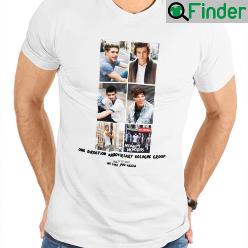 One Direction Anniversary Cologne Group We Love You Hazza Unisex T Shirt