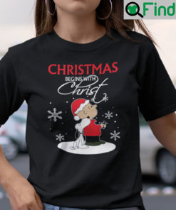 Charlie Brown Christmas Shirt Christmas Begins With Christ