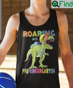 Roaring Into Kindergarten Dinosaur Tank Top Shirt