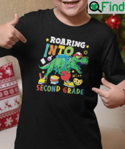 Roaring Into Second Grade Dinosaur Shirt