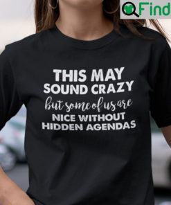 This May Sound Crazy Shirt Nice Without Hidden Agendas