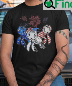 Turtles USA Flag Fireworks 4th Of July Shirt