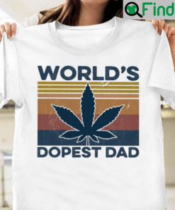 Vintage Worlds Dopest Dad Shirt Weed Leaf