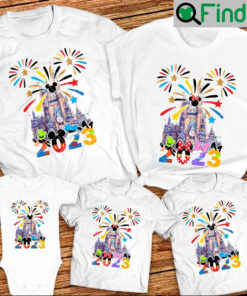 Fireworks Disney Castle Family Trendy Disneyworld Trip Shirts 2023