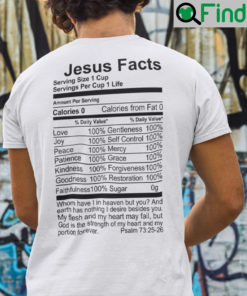 Jesus Facts Jesus Nutrition Facts Shirt