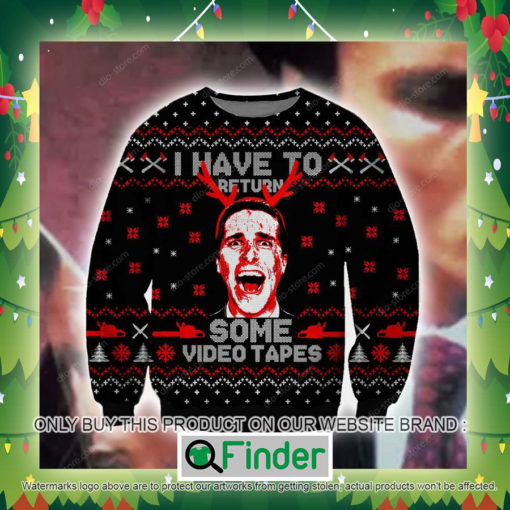 American Psycho I Have To Return Some Video Tapes Knitted Wool Sweater Sweatshirt – LIMITED EDITION