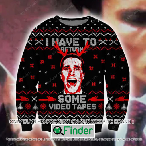 American Psycho I Have To Return Some Video Tapes Knitted Wool Sweater – LIMITED EDITION