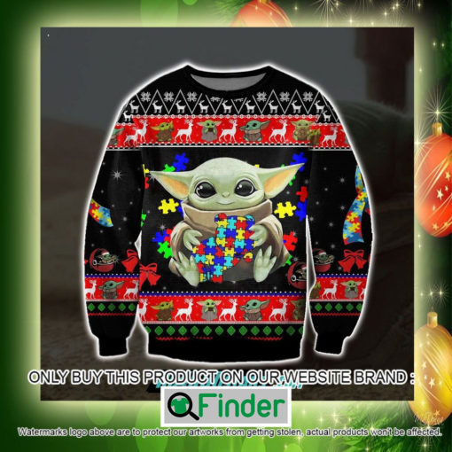 Baby Yoda With Puzzles Autism Rubik Christmas Ugly Sweater Sweatshirt – LIMITED EDITION