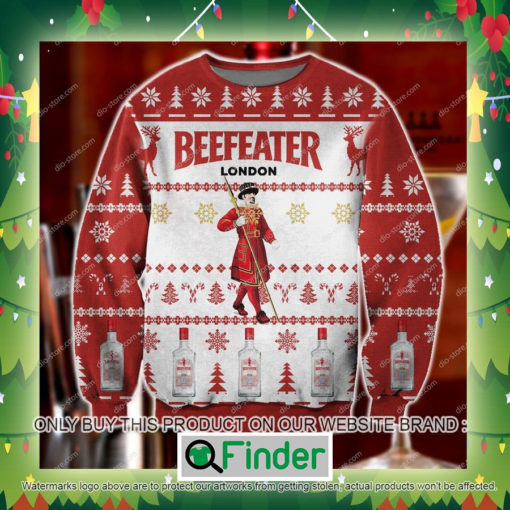 Beefeater London Dry Gin White Red Knitted Wool Sweater Sweatshirt – LIMITED EDITION