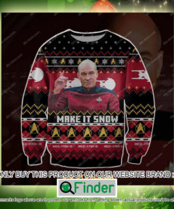 Captain Picard Star Trek Make It Snow Christmas Ugly Sweater Sweatshirt – LIMITED EDITION