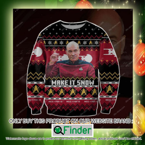 Captain Picard Star Trek Make It Snow Christmas Ugly Sweater Sweatshirt – LIMITED EDITION