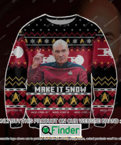 Captain Picard Star Trek Make It Snow Christmas Ugly Sweater – LIMITED EDITION