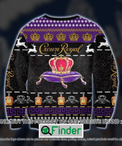 Crown Royal Logo Black Purple Knitted Wool Sweater Sweatshirt – LIMITED EDITION