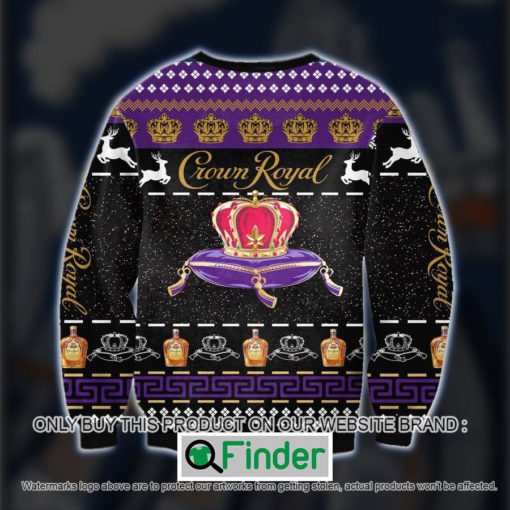 Crown Royal Logo Black Purple Knitted Wool Sweater Sweatshirt – LIMITED EDITION