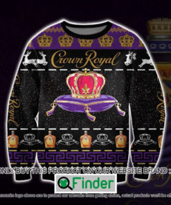 Crown Royal Logo Black Purple Knitted Wool Sweater – LIMITED EDITION