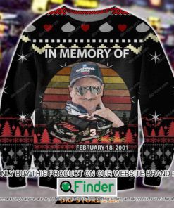 Dale Earnhardt In Memory of February 18 2001 Christmas Ugly Sweater – LIMITED EDITION