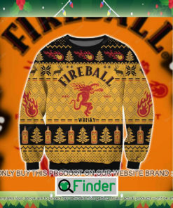 Fireball Cinnamon Whisky Logo Black Yellow Knitted Wool Sweater Sweatshirt – LIMITED EDITION