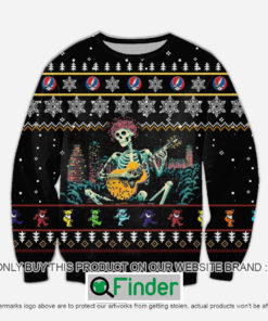 Grateful Dead Rose Skeleton Black Knitted Wool Sweater Sweatshirt – LIMITED EDITION