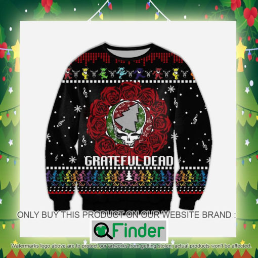 Grateful Dead Rose Skull Knitted Wool Sweater Sweatshirt – LIMITED EDITION