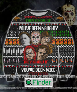 Horror Characters They Know If YouVe Been Naughty Knitted Wool Sweater – LIMITED EDITION