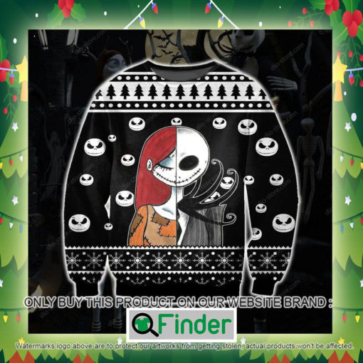 Jack Skellington And Sally Black Knitted Wool Sweater Sweatshirt– LIMITED EDITION