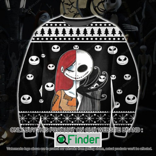 Jack Skellington And Sally Black Knitted Wool Sweater – LIMITED EDITION