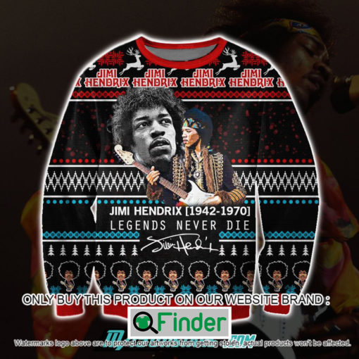 Jimi Hendrix 1952 1970 Legends Never Die Christmas Ugly Sweater – LIMITED EDITION