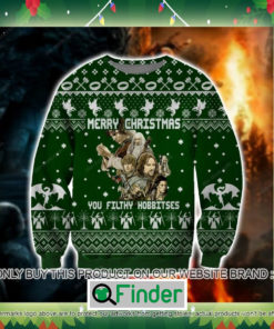 Lord Of The Rings Merry Christmas You Filthy Hobbitses Knitted Wool Sweater Sweatshirt – LIMITED EDITION