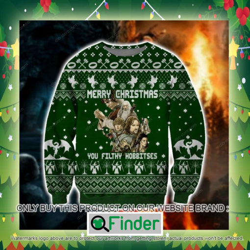 Lord Of The Rings Merry Christmas You Filthy Hobbitses Knitted Wool Sweater Sweatshirt – LIMITED EDITION