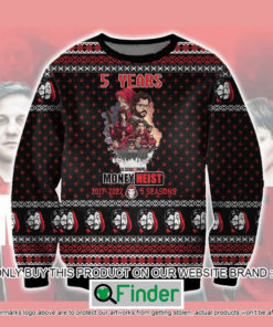 Money Heist 5 Years 5 Season Christmas Ugly Sweater – LIMITED EDITION