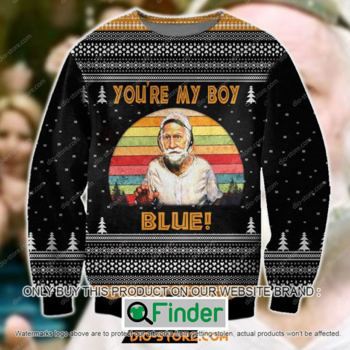 Old School Patrick Cranshaw YouRe My Boy Blue Knitted Wool Sweater – LIMITED EDITION