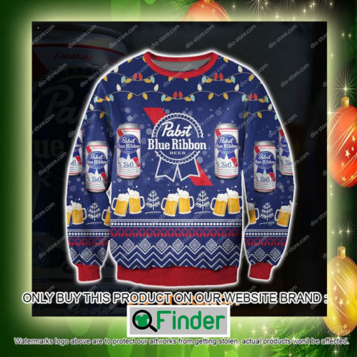 Pabst Blue Ribbon Beer Christmas Ugly Sweater Sweatshirt – LIMITED EDITION