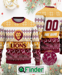 Personalized AFL Brisbane Lions Christmas Sweatshirt Sweater LIMITED EDITION