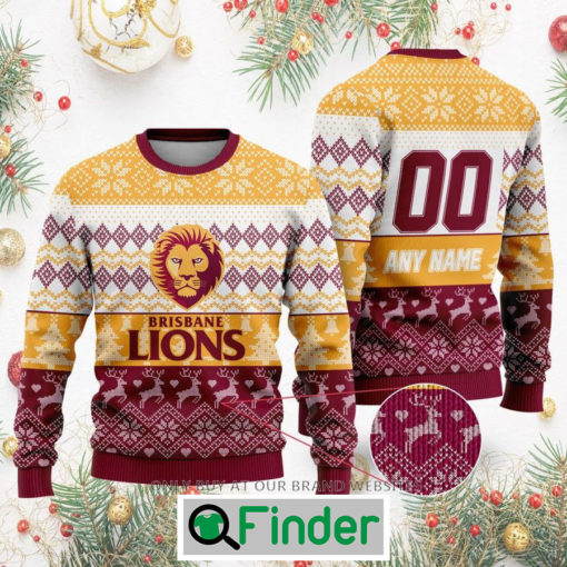 Personalized AFL Brisbane Lions Christmas Sweatshirt Sweater LIMITED EDITION