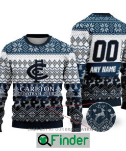 Personalized AFL Carlton Football Club Christmas Sweater Sweatshirt LIMITED EDITION