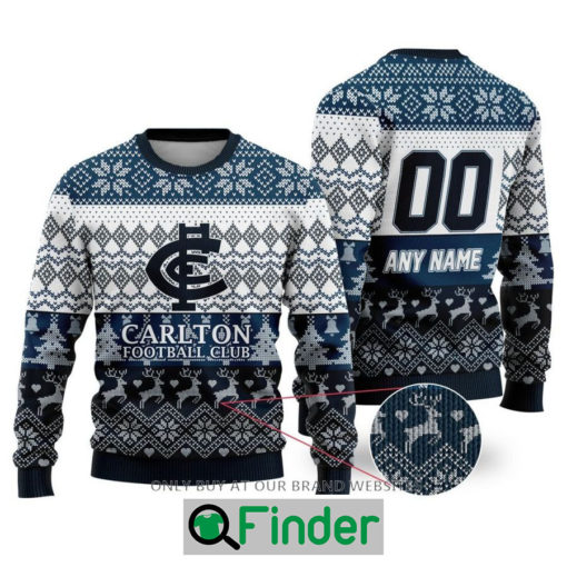 Personalized AFL Carlton Football Club Christmas Sweater Sweatshirt LIMITED EDITION