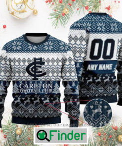 Personalized AFL Carlton Football Club Christmas Sweatshirt Sweater LIMITED EDITION