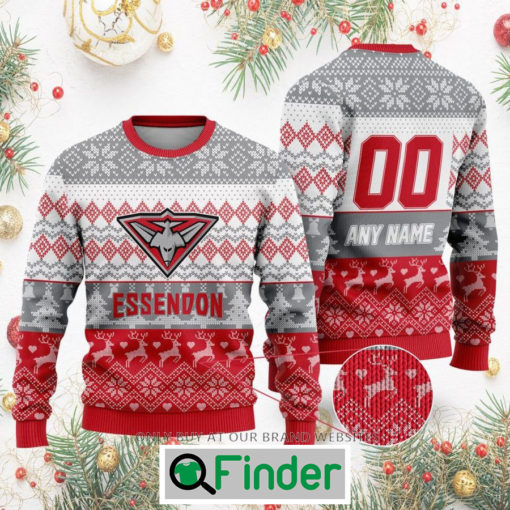 Personalized AFL Essendon Football Club Christmas Sweatshirt Sweater LIMITED EDITION