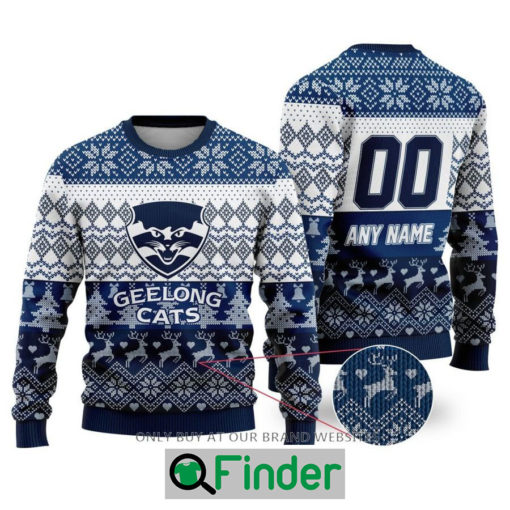 Personalized AFL Geelong Cats Christmas Sweater Sweatshirt LIMITED EDITION