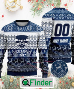 Personalized AFL Geelong Cats Christmas Sweatshirt Sweater LIMITED EDITION