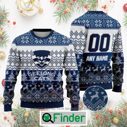 Personalized AFL Geelong Cats Christmas Sweatshirt Sweater LIMITED EDITION