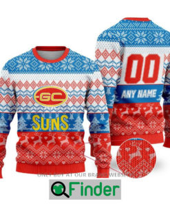 Personalized AFL Gold Coast Suns Christmas Sweater Sweatshirt LIMITED EDITION