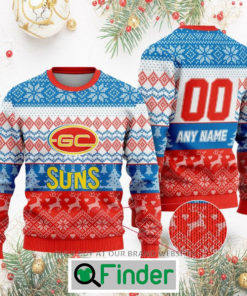 Personalized AFL Gold Coast Suns Christmas Sweatshirt Sweater LIMITED EDITION