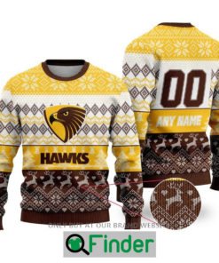 Personalized AFL Hawthorn Football Club Christmas Sweater Sweatshirt LIMITED EDITION